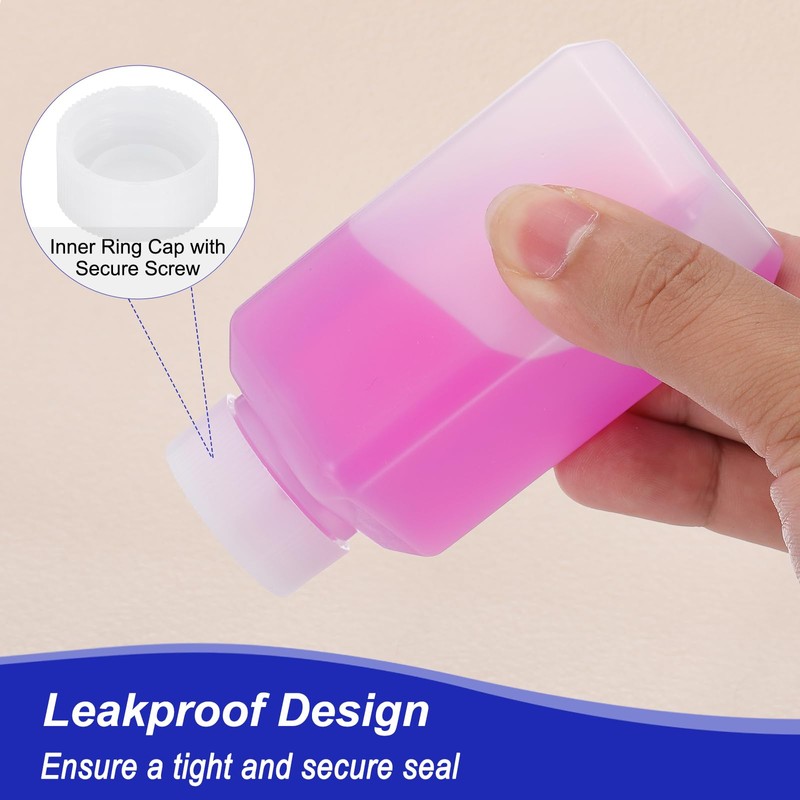 PATIKIL Reagent Bottles, 6 Pcs 100ml HDPE Narrow Mouth Square