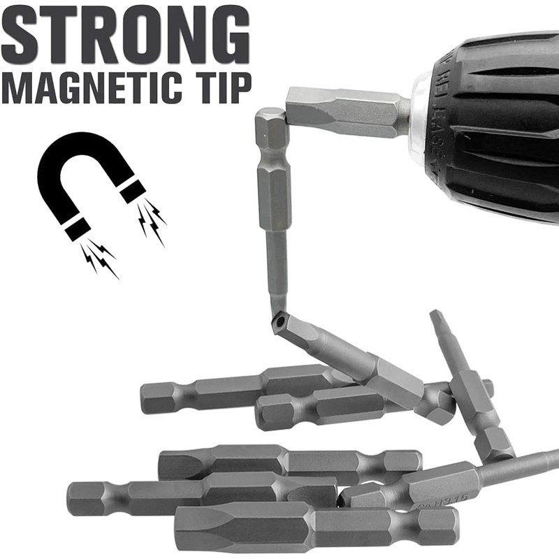Bestgle 10 Pcs Magnetic Pentagon Head Screwdriver Bits Set 1/4