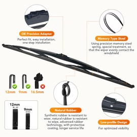 26 Inch Saddle Mount Wiper Blade Replacement for Motorhome Recreational Vehicle RV and Bus with 9mm 12mm J Hook Window Wiper Blade 2 Rubber Refills and 1 Pcs Car Wash Towel 26"/26"(Set of 2）