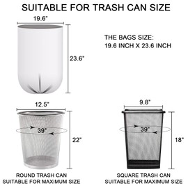 6 Gallon Small Clear Office Trash Bags, Wastebasket Trash Can Liners, Garbage Bags for Restroom, Home Bins, 100 Counts