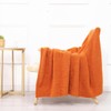 Vessia Orange Knitted Throw Blanket for Adults, Soft and Warm