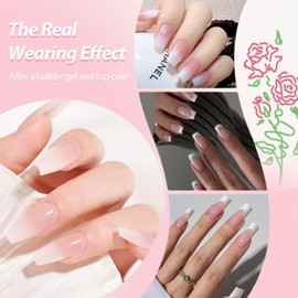 False Nails Tips Set - 288 Pieces White French False Nails for Sticking - White Pink Gradient Design Artificial Nails Ballerina Nail Art Manicure Fake Nails for Women and Women (White Ombre)