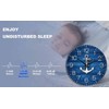 White Anchor Wall Clock Battery Operated Nautical Vintage Wood Blue
