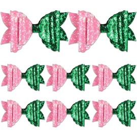 Huquary 8 Pcs Witch Hair Accessories Pink and Green Bow Hair Clips Cute Bows Headband for Witch Princess Birthday Party Favors Outfit Gifts