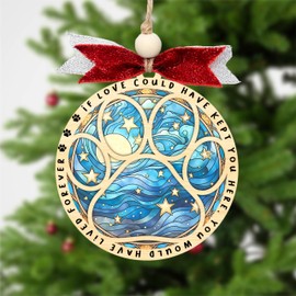 Dog Memorial Gifts for Loss of Dog - Dog Memorial Christmas Ornaments - Dog Suncatcher for Loss of Dog - Dog Remembrance Gift - Dog Ornaments for Christmas Tree - Pet Loss Gifts (H94)