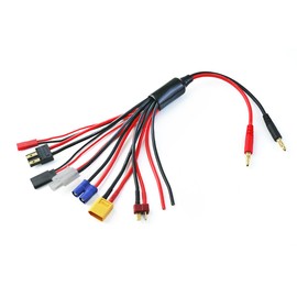 RCFPV RC Lipo Battery Charger Adapter Connector Wire 8 in 1 Convert Cable with 4.0mm Plug Lead Cable for TRX, Tamiya, EC3, JST, Futaba, XT60, T-Plug
