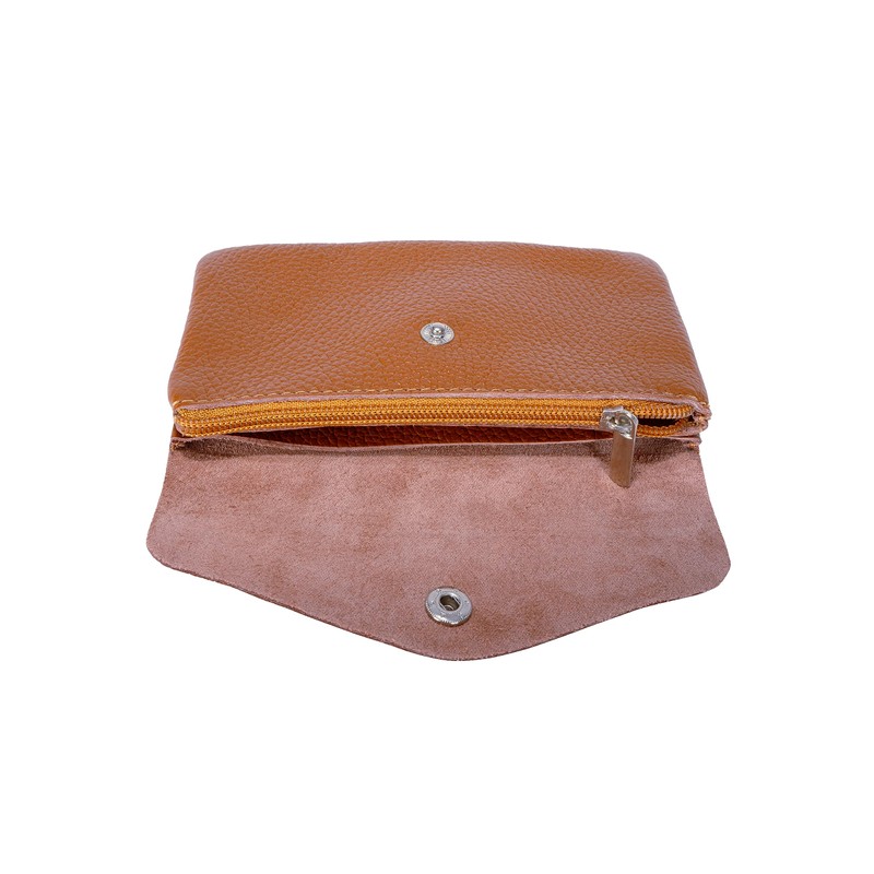 Sakura High-Quality Classic Women's Wallet Grained Leather, Cognac, Classic