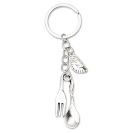 Cooking Gifts Keychain for Women Men Mini Spoon Fork Dumpling Pendant Keychains Chefs Mom Wife Christmas Birthday Gifts for Cooking Lover Gf Grandma Best Friend Xmas Gift