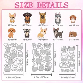 DELORIGIN Dog Cutting Dies Made of Metal Various Breeds Cutting Dies Card Making Cutting Dies Template Embossing Stencils Frame Cutting Stencils Novelties for DIY Embossing Scrapbooking Crafts