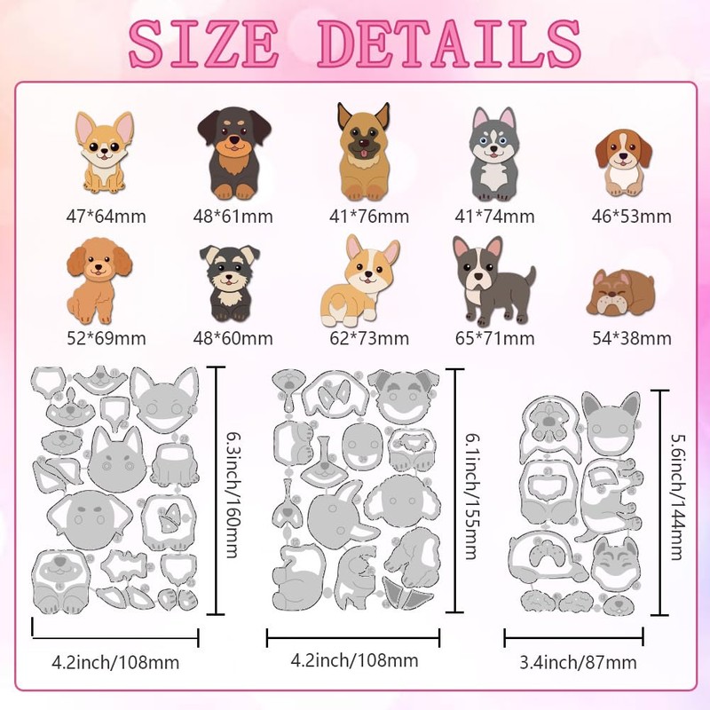 DELORIGIN Dog Cutting Dies Made of Metal Various Breeds Cutting