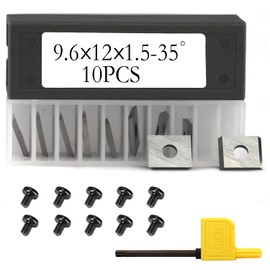 9.6x12x1.5mm-35° Rectangle Tungsten Carbide Replacement Cutter Inserts Knives Blades for Router Cutters Grooving Cutterheads Rebating Moulder Cutterheads 10pcs