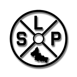 San Luis Potosi Mexico Decal Stickers para Trocas Calcomanias para Autos Mexican Stickers for Trucks and Cars State Abbreviation (4" x 4", Black)