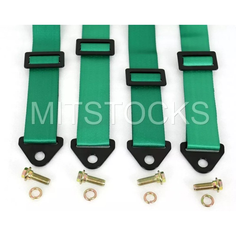 TANAKA 2 X TANAKA UNIVERSAL GREEN 4 POINT BUCKLE RACING