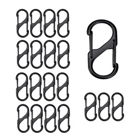 Pack of 15 Aluminium Alloy Carabiner Hooks, 50 mm S Carabiner Key Ring for Hiking, Camping, Travel (15 Pieces, 50 mm S Carabin