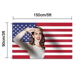 Lana Del Rey American flag 3x5 Ft-Satin Fabric HD Printing La-na Del Rey USA Flag Banner with Brass Grommets Double Stitched -Wall Hanging for Bedroom Outdoor