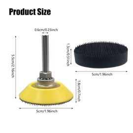 5 Set 2 Inch Hook & Loop Sanding Pad for Sanding Discs with 1/4 Inches Shank Drill Attachment and Soft Foam Layer Buffering Pad