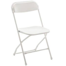 BTEXPERT White Plastic Folding Chair Steel Frame Commercial High Capacity Event Chair Lightweight Set for Office Wedding Party Picnic Kitchen Dining Church School