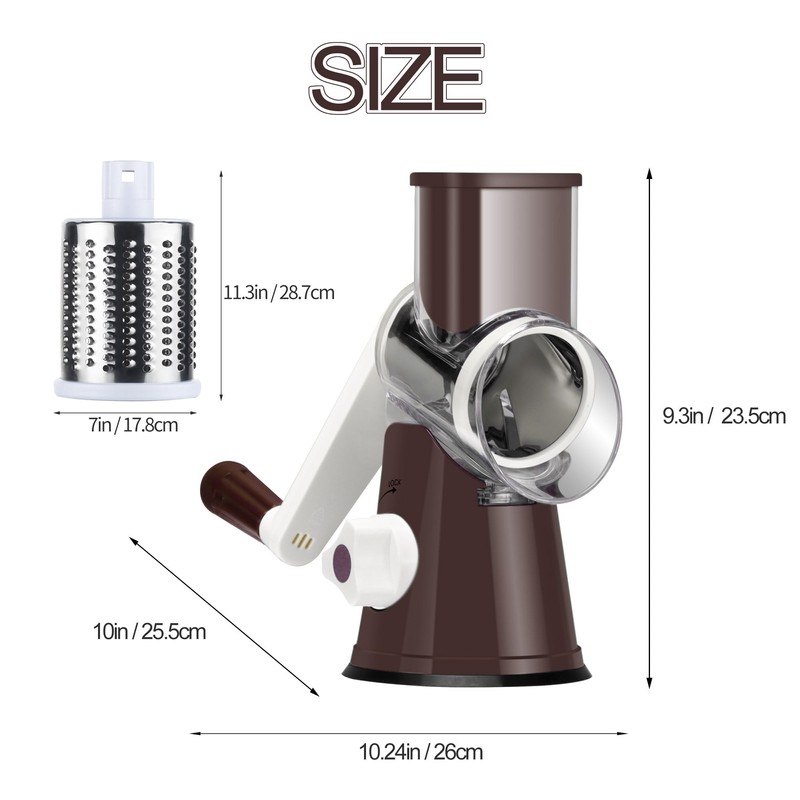 Ourokhome Rotary Cheese Grater Hand Crank, Kitchen Shredder Speed Mandolin