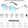 Ggpyyon Rectangular Rimless Sunglasses Rectangular Glasses Square Frameless Sunglasses for