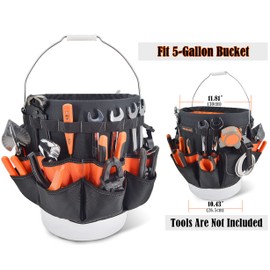 WELKINLAND 5 gallon bucket tool organizer, 5 gallon bucket holder, bucket liner, Bucket tool organizer, Tool bucket, Bucket tool bag, Bucket organizer, Bucket bag organizer, Bucket organizer