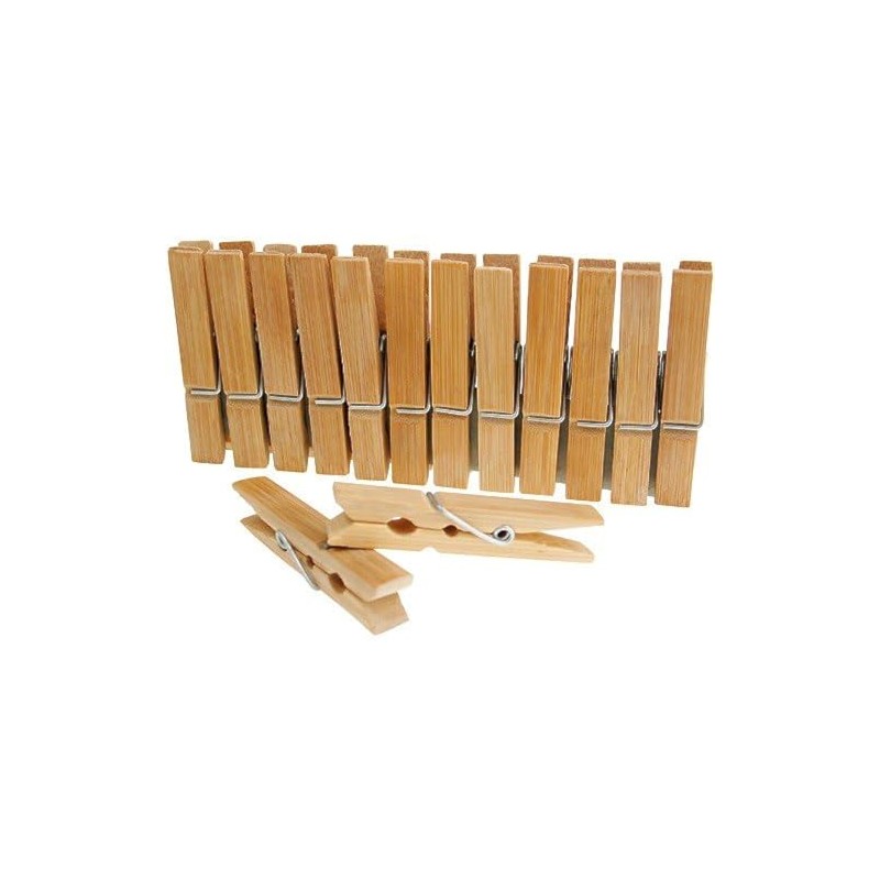 Wooden Clothes Pegs, 65 x 10 mm, Pack of 24