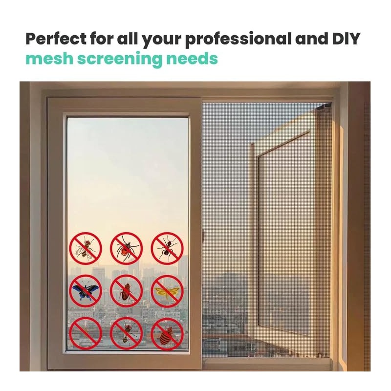 tonchean 304 Stainless Steel Windows Screen Mesh Roll Replacement, 98.4