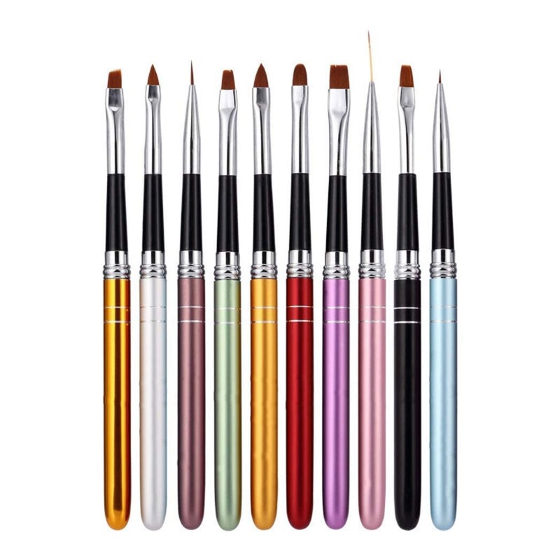 HappyHome Nail Brushes Set of 10 Round Extra Fine Liners