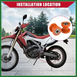 Motoforti Chain Roller Pulley Tensioner/for Motorcycle ATV 8mm 2 Set Orange Long-lasting