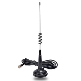 HYSHIKRA 27Mhz Magnetic Antenna, CB Antenna with 2.7inches Magnet Mount Base, 4meters RG58 Cable for Cobra Uniden Midland President Randy Transceivers(UHF-Male Connector)