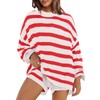 Panadila Womens Shorts Sets 2 Piece Fall Outfits Striped Sweater