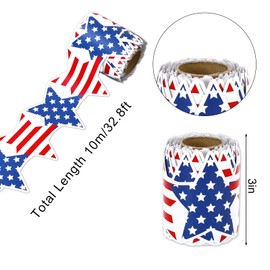 FYSUIMU Patriotic Star Bulletin Board Border Red Blue 4th of July Star Stripe Die Cut Trim Border Roll for Independence Day Chalkboard Wall Decoration