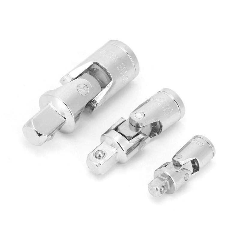 VIFERR 3pcs Universal Joint Socket CRV 1/4" 3/8" 1/2" 360°