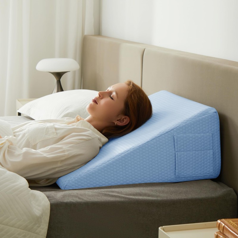 Bedluxe Wedge Pillow, 10 inch Bed Wedge Pillow for Headboard,