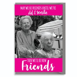 Funny Friendship Card, Best Friends, Bestie Birthday Best Friend Birthday, Quirky British Humour For Her Colleague Female - Old and senile C31