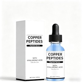 Suero de péptidos cobre con ácido hialurónico, facial ligero for rutina diaria cuidado la piel, frasco cuentagotas, rostro y cuello, 30 ml/1,01 fl oz