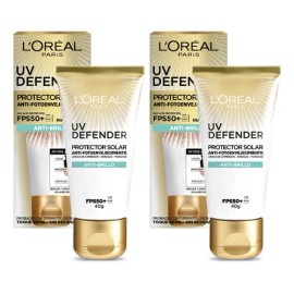 Pack X2 Unidades Protector Solar Facial Antibrillo Fps 50 Uv Defender