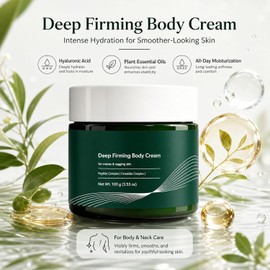 Crema Corporal Reafirmante Profunda para Piel Flácida y con Aspecto de Papel Arrugado - Crema Hidratante con Péptidos, Ceramidas y Niacinamida - Mejora la Firmeza y Elasticidad de la Piel - Humectante Diario Ligero y No Grasoso, 100g