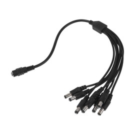 INFINAUTO Universal Car Reverse Rear View Parking Camera Video Cable 8 in 1 DC Backup Camera Video Cable Extension for Monitor and Backup Black 0.37M