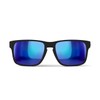 REKS Satin Touch Black Sport with Blue Mirror Polarized lens