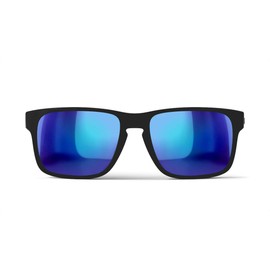 REKS Satin Touch Black Sport with Blue Mirror Polarized lens
