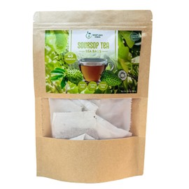 Premium Soursop Tea Bags - Soursop Tea Leaves - Dried Soursop Graviola Leaves 40 Teabags, 2.5g/bag - Sugar/Caffeine/Gluten Free. Support Healthy Skin & Sleep
