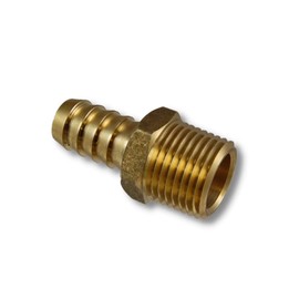 5/8" Hose x 3/8" NPTF Male Pipe Thread Brass Barb Connector Fitting (5-PACK) | 102-1006C