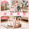 HONEY JOY Baby Push Walker, 8-in-1 Wooden Kids Ice Cream
