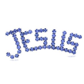 SoulBreezeCollection Christian Christianity Jesus Easter Brooch Religious Catholic Pin Rhinestones (Blue)