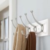 Wall Mounted Hook Rack 27" White Wood Rail with 5