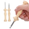 2Pcs Punch Needle Embroidery Kit Wooden Handle Yarn Needle DIY