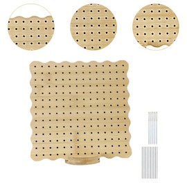 P Prettyia Crochet Blocking Board Knitting Blocking Board Hole Board Rod Pin with Stand Handmade DIY for Home Granny Square, 19.4cm x 19.4cm
