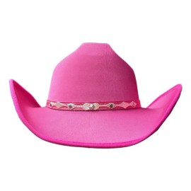 Sombrero Vaquero Texana Para Dama Fiesta Disfraz Rosa Negro