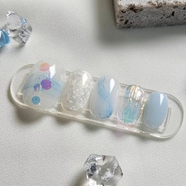 Splash Nail Tips - Coffin Egg / 물보라 네일팁 - 코핀에그