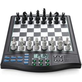 Tablero de ajedrez electrónico Talking Chess Academy, tablero de ajedrez inteligente con sistema de enseñanza de voz, juego de ajedrez electrónico con piezas magnéticas fuertes, para 1-2 jugadores